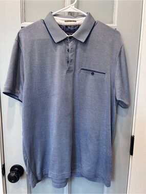 Men's Short Sleeve Polo Shirt in Heather Blue